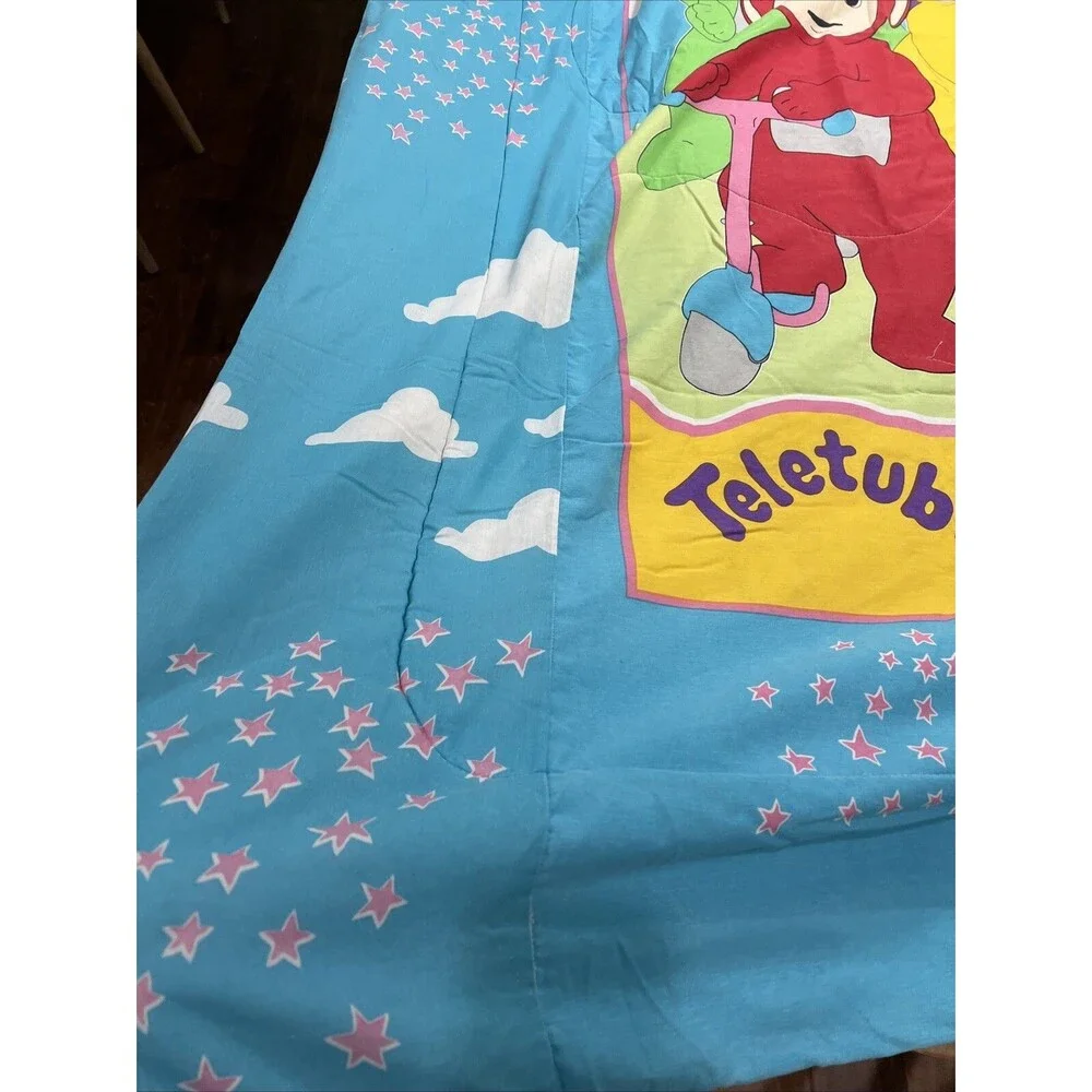 Vintage Teletubbies Twin Comforter Bedding 2-sided READ Tinky Winky Dipsy